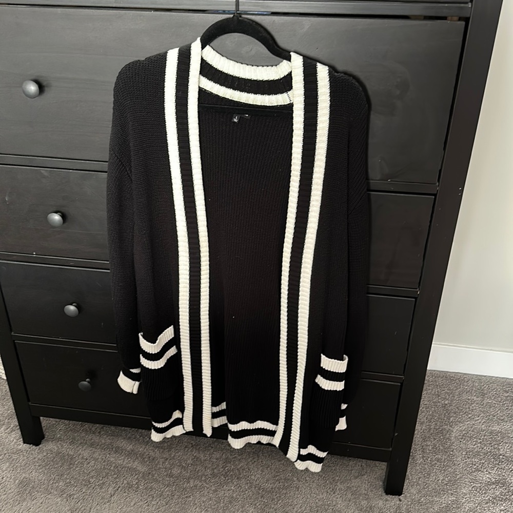 Black knit sweater cardigan